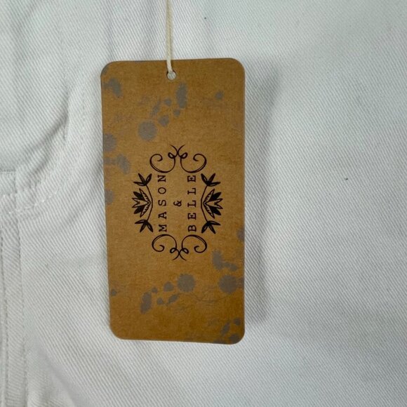 NWT MASON & BELLE White Denim Studded Cut Off Hi-Rise Shorts Size 6 / 28 Casual - Picture 10 of 12